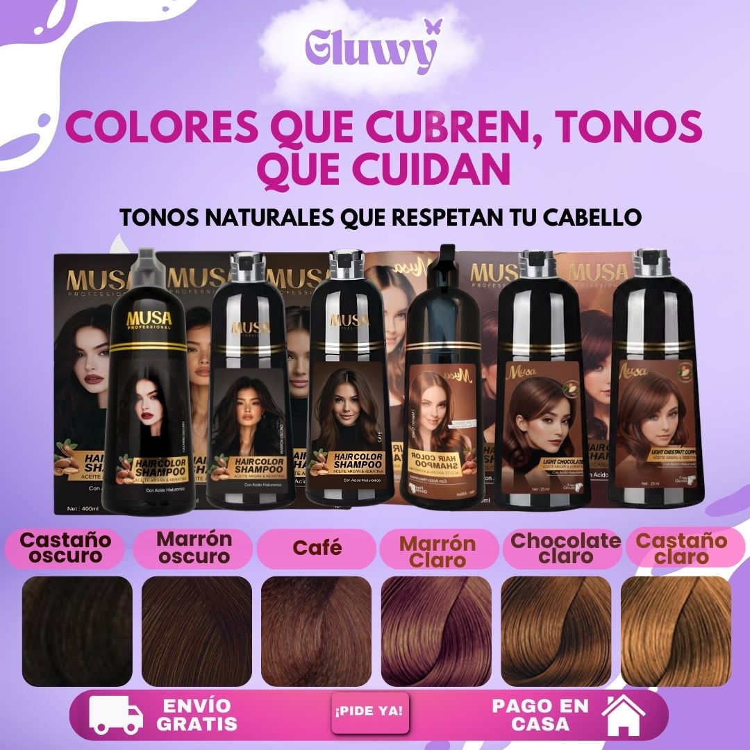 COMBO FUERZA + COLOR (SHAMPOO TINTE CUBRE CANAS 400 ML + SHAMPOO ROMERO 500ML)