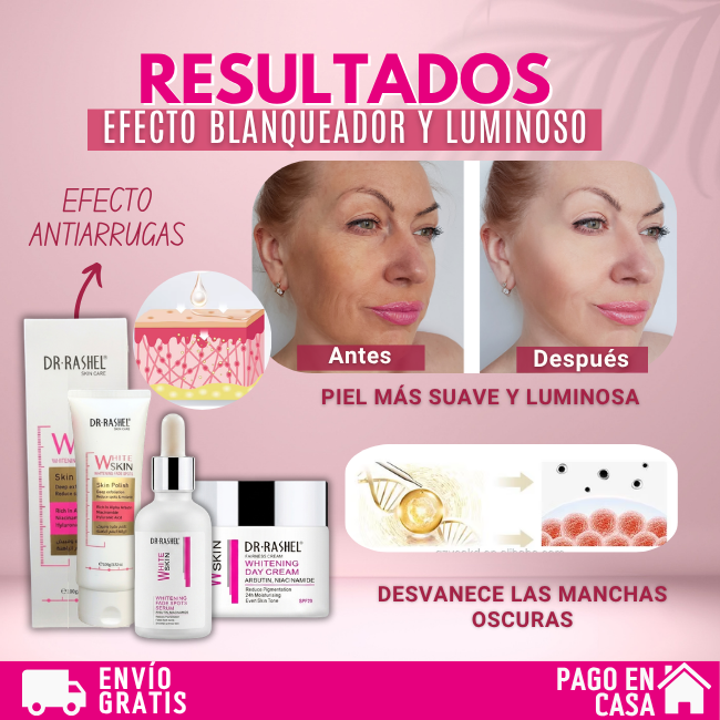 PACK ACLARADOR(EXFOLIANTE+SERUM+CREMA HUMECTANTE DE DÍA)